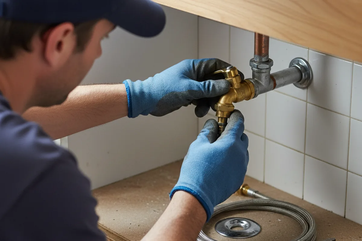 Shutoff valve and fitting work during Faucet and Fixture Repair in Ohlman